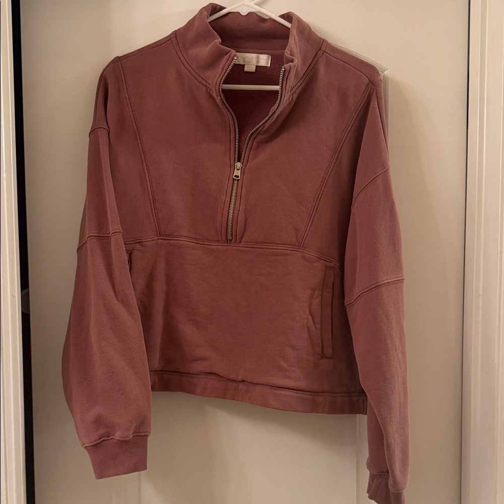 Spiritual Gangster Dusty Rose Half-Zip Sweater